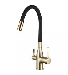 Змішувач для кухні Frap під фільтр з гнучким виливом F4396-3 Бронза