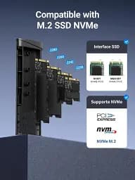 Зовнішній SSD курпус Ugreen CM767 M.2 NVMe USB 3.2 Gen2 10 Гбіт/с алюмінієвий сірий (35267) - мініатюра 3