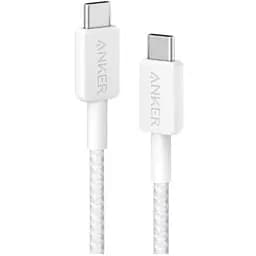 Дата кабель USB-C to USB-C 0.9m nylon 322 white Anker (A81F5H21/A81F5G21)