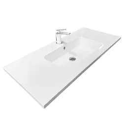 Умивальник накладний Adamant Flat White 100 штучний камінь 1000x450x140мм 100 см - мініатюра 5