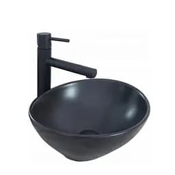 Умивальник Rea Sofia black mat накладний чорний матовий REA-U0333, Чорний матовий