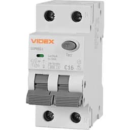 Дифференциальный автомат Videx Resist АС 2п 30мА 6кА 16А (VF-RS6-DA2AC16)