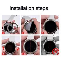 Безель металевий Sikai для смартгодинника Xiaomi Watch S3/S4 Black-white + захисне скло - мініатюра 8