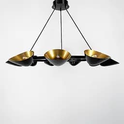 Кольцевая подвесная люстра с поворотными металлическими плафонами Line.F Количество ламп 9