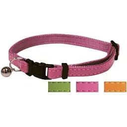 Нашийник для кота Croci Glossy екошкіра зі дзвінком 21-33x1 см рожевий
