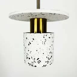 Підвіс Terrazzo Cylinder із білим бетонним плафоном 20 см в стилі Ар-деко Line.F MJ 162-200 WT - мініатюра 4