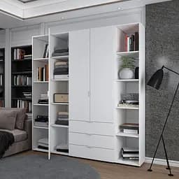 Комплект Doros Гелар з 2 Етажерками Білий 3 ДСП 192.6х49.5х203.4 (42005035) - мініатюра 2