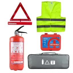 Обязательный аварийный набор техпомощи CarLife Эконом для авто + сумка (na_87)