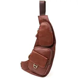 Чоловіча сумка через плече із зернистої натуральної шкіри Vintage 15х35х3 см sum0027488