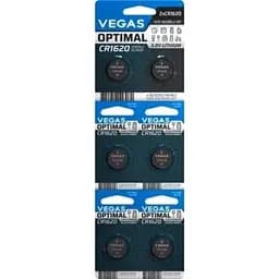 Первичный элемент питания Vegas Optimal CR1620 lithium 6 шт. VСR-1620BL6-OP