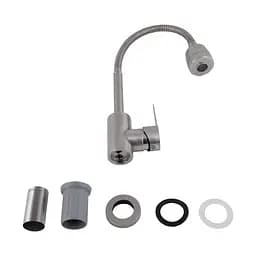 Змішувач для кухні Brinex Pure 015F41 з гнучким виливом Nickel BRIPUR015F41NKL - мініатюра 5