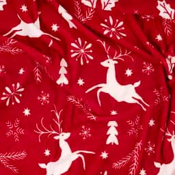 Плед Ardesto Christmas Flannel 160х200 см 100% поліестер олені червоний pbe0050481 - мініатюра 4