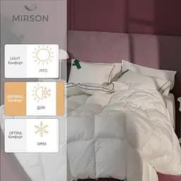Ковдра MirSon Imperial Delight пухова демісезонна 110х140 см біла з зеленим кантом