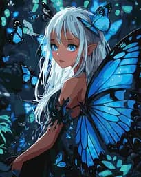 Набір для розпису по номерах Чарівні метелики з фарбами металік extra, Ideyka, 40x50 см, КНО8561