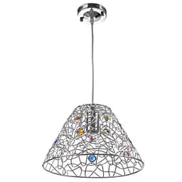 Люстра подвесная Brille с абажуром в спальне E27 60W CH (BR-01 286S/1)