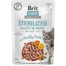 Влажный корм для стерилизованных кошек Brit Care Cat Sterilized с кроликом 85 г