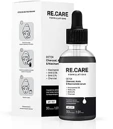 Сироватка-детокс для обличчя Re.Care Formulations Detox Charcoa, Acids & Niacinamide Serum 30 мл - мініатюра 2