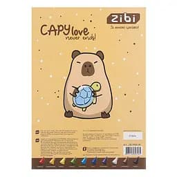 Картон кольоровий ZiBi Kids Line Capybara А4, 10 кольорів - 10 аркушів (ZB.1950-18) - мініатюра 2