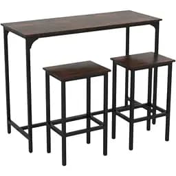Барный стол и 2 барных стула Costway Hoobro в стиле Loft