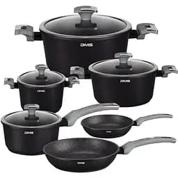 Набір посуду з мармуровим покриттям DMS TSM4010CB Чорний