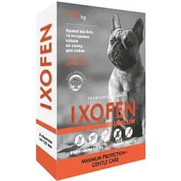 Краплі проти іксодових кліщів, бліх та комарів Unicum Ixofen для собак 4-10 кг 3 піп. х 1 мл - мініатюра 1