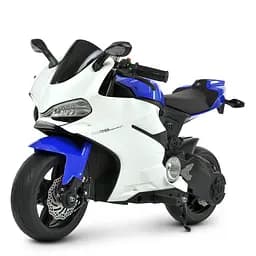 Дитячий електромотоцикл Ducati з підсвічуванням Bambi Біло-синій (M 4262EL-1-4)