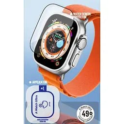 Захисне 2.5D скло Blueo Corning Gorilla Glass для Apple Watch Ultra / Ultra 2 49mm Чорний - мініатюра 2