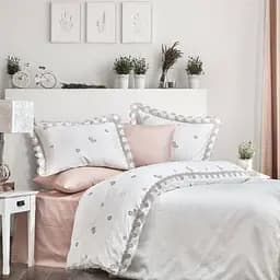 Комплект постельного белья Dantela Vita Delfina с кружевом. Евро Разноцветный 000230369