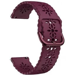 Ремешок Flower для Xiaomi Amazfit Bip Bip Lite Bip U Bip 1S Bip 3 - темно-красный ширина крепления 20мм силикон Watchbands (W32-7WB13160120)