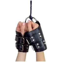 Манжети для підвішування за руки Art of Sex Kinky Hand Cuffs For Suspension з натуральної шкіри, чорні