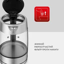 Електрочайник Tefal Glass Kettle з підсвіткою сріблясто-чорний 1.7 л (KI772D38) - мініатюра 9
