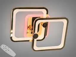 Сучасна стельова LED-люстра для дитячої Diasha 8208/2G LED 3color dimmer - золота, 50 Вт, 33x42 см