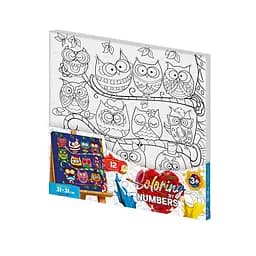 Креативна творчість Розмальовка за номерами Coloring by Numbers, 31x31 см, дві сови