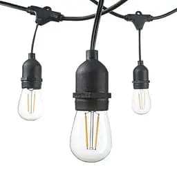 Вулична LED гірлянда Vintage Edison 10 ламп E27 довжина 7,5 м для подвір'я та тераси, водонепроникна декорація