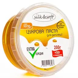 Сахарная паста для депиляции Silk&Soft в домашних условиях мануальная 250 г №01 Extra/Средняя