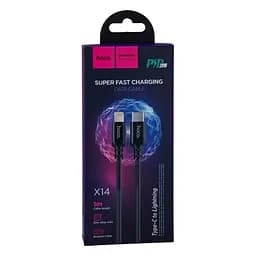 Кабель Hoco X14 Double speed PD charging data cable Lightning L-1 м Чорний - мініатюра 2
