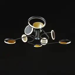 Люстра стельова Brille в спальню LED 50W WW+NW+CW BK (BR-01 657C/8) - мініатюра 4