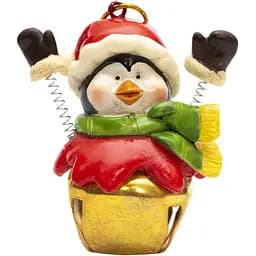 Ялинкова іграшка Пінгвін Fujian Quanzhou Shunmei Group Co 6.5 см різнокольоровий кераміка декоративна новорічна фігурка (021666)