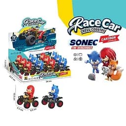 Машинка Соник, 111-433F, инерция, прорезиненные колеса, подвижные детали (В ассортименте)