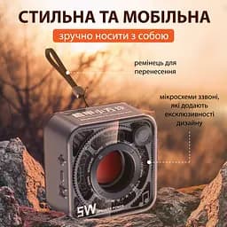 Портативна міні-колонка Smart X DW12NB 5W BT/TF/USB/AUX 5 Вт, синя - мініатюра 3