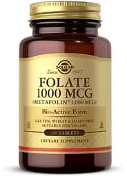 Вітаміни та мінерали Solgar Folate 1000 mcg (Metafolin 1000 mcg), 120 таблеток