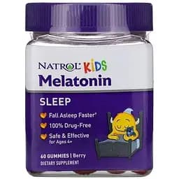 Детский мелатонин Natrol Kids Melatonin 1 mg, 60 желеек для хорошего сна - Ягоды
