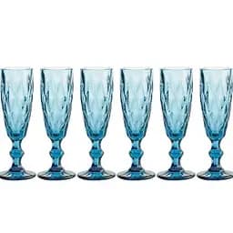 Набір келихів для шампанського A-PLUS 6шт Подарункові скляні фужери для коктейлів 150мл Blue