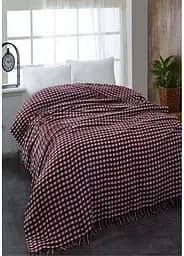 Плед-покрывало Cotton TURComFor хлопок бордово-белый двуспальный 180х230 см TC303376064
