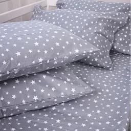 Простыня на резинке MirSon Фланель 012 Grey Stars 200x220 см серая (2200009653476)