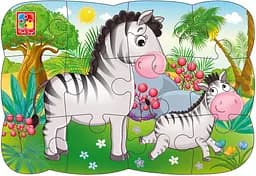 Пазлы на магните Vladi Toys Зебры, укр. язык, 12 элементов (VT3205-75)