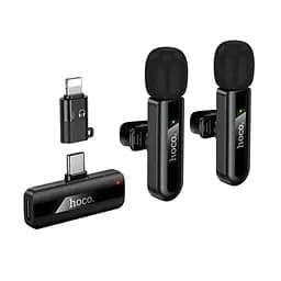 Мікрофон Hoco L20A Fair dual-mic wireless microphone iP/Type-C чорний - мініатюра 7