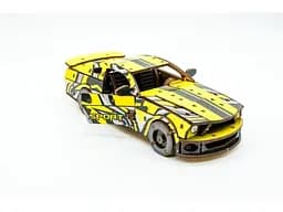 Дерев'яний 3D конструктор Muscle car GT, Puzzleоk (Puz-00638), 162 дет. (жовта) - мініатюра 6