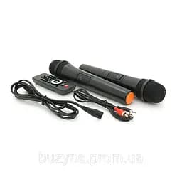Портативна колонка ZXX-7878 Акустична система 600Вт RGB підсвічування з 2 мікрофонами і пультом 1х3" Чорний - мініатюра 2