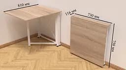 Стіл-книга трансформер Оріон 1 Ferrum-decor 750x810x730 Білий метал ДСП Дуб Сонома 16 мм (FRD-104607) - мініатюра 7